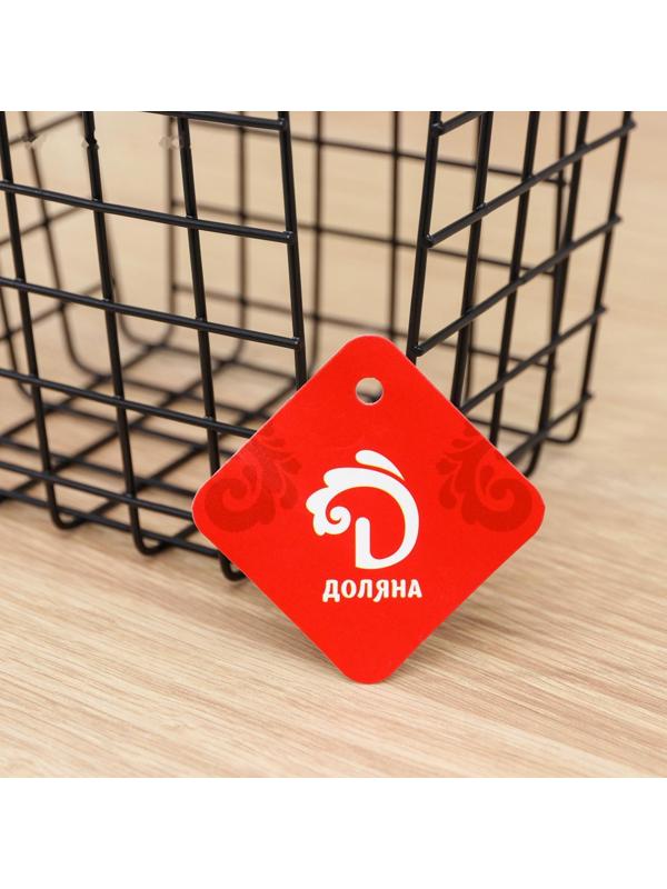 Полка с держателем для полотенец Доляна, 6 крючков, цвет чёрный