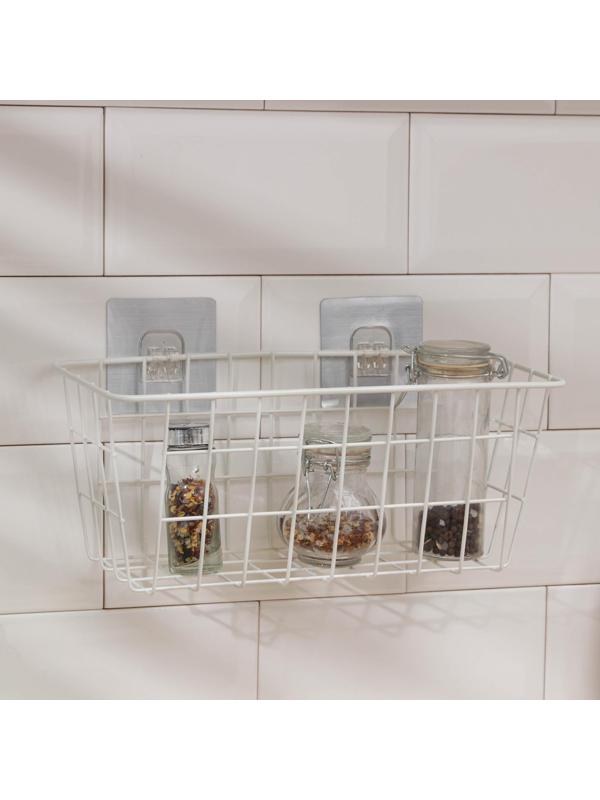 Корзина на липучках Доляна, 29×12×12 см, цвет белый