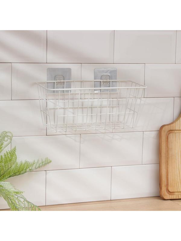 Корзина на липучках Доляна, 29×12×12 см, цвет белый