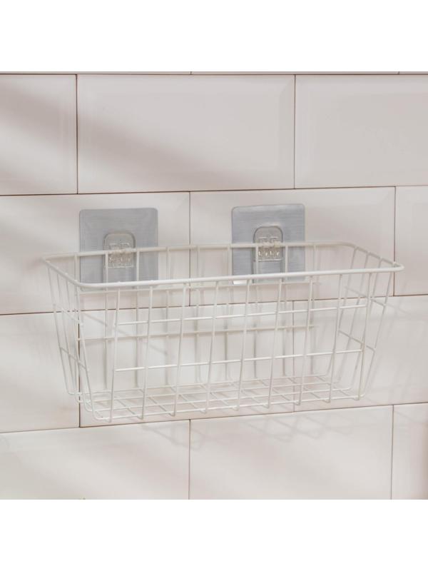 Корзина на липучках Доляна, 29×12×12 см, цвет белый