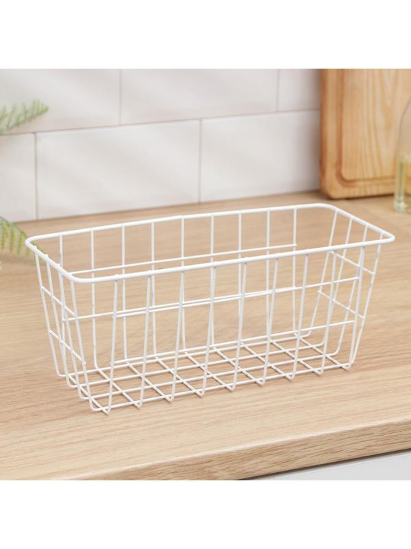 Корзина на липучках Доляна, 29×12×12 см, цвет белый