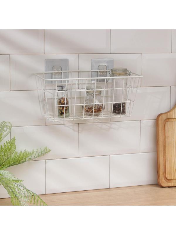 Корзина на липучках Доляна, 29×12×12 см, цвет белый