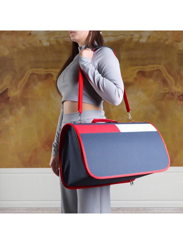 Сумка-переноска, каркасная, , 46 х 28,5 х 29 см, синий-красный