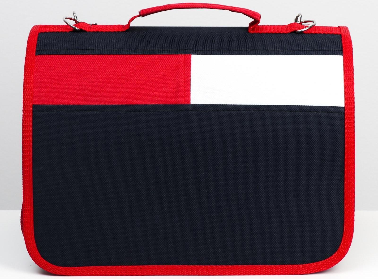 Сумка-переноска, каркасная, 31 х 20,5 х 22 см, синий-красный