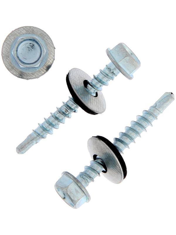 Саморезы кровельные ТУНДРА krep с буром 4.8x35 мм, цинк, 60 шт.