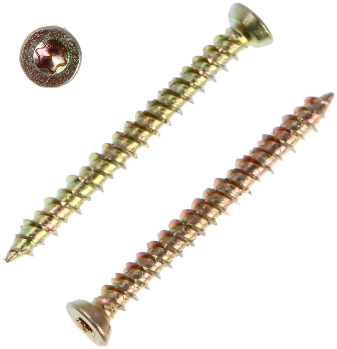 Шуруп по бетону ТУНДРА krep, 7.5x72 мм, желтый цинк, 20 шт.