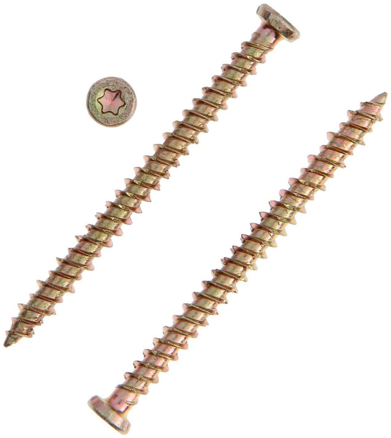 Шуруп по бетону ТУНДРА krep, 7.5x92 мм, желтый цинк, 20 шт.