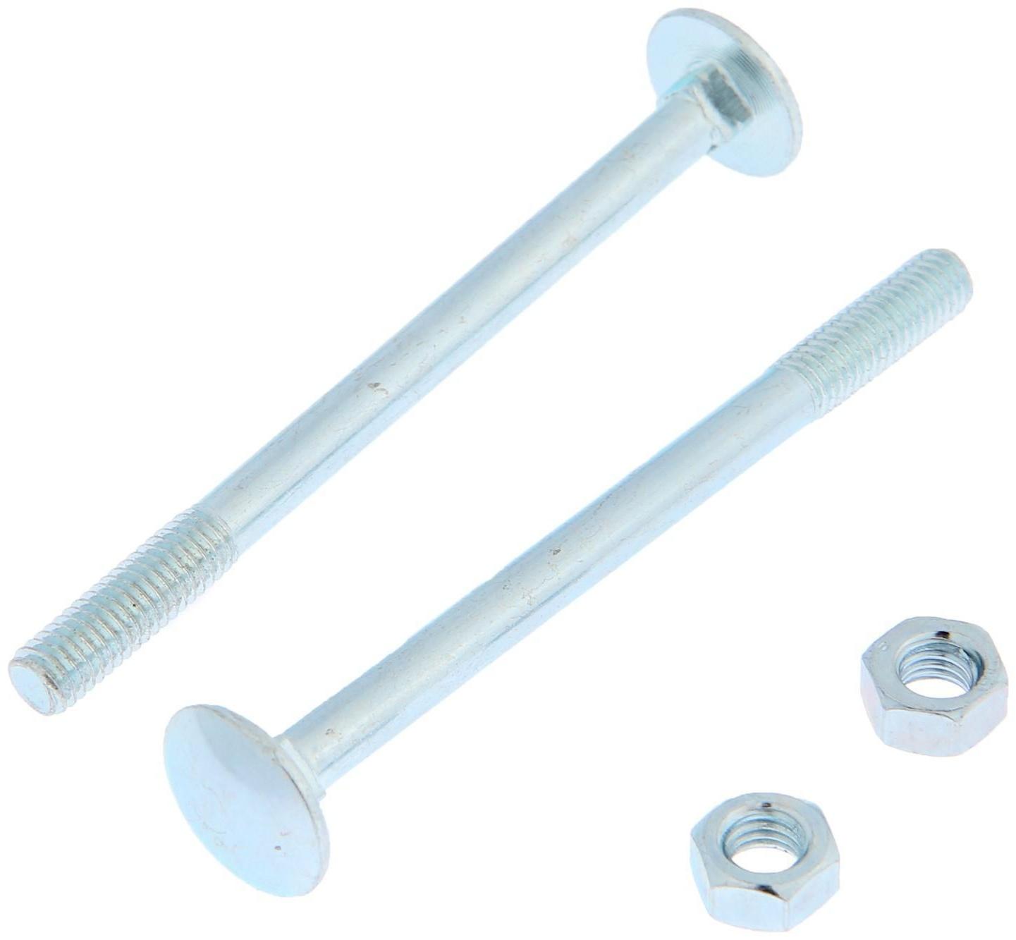 Болт мебельный ТУНДРА krep DIN603 6x80 с гайкой, цинк, 6 шт.