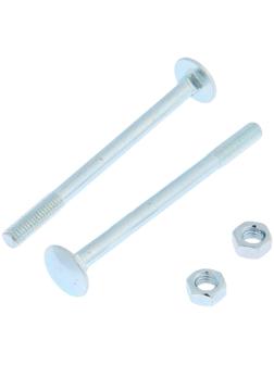 Болт мебельный ТУНДРА krep DIN603 6x80 с гайкой, цинк, 6 шт.