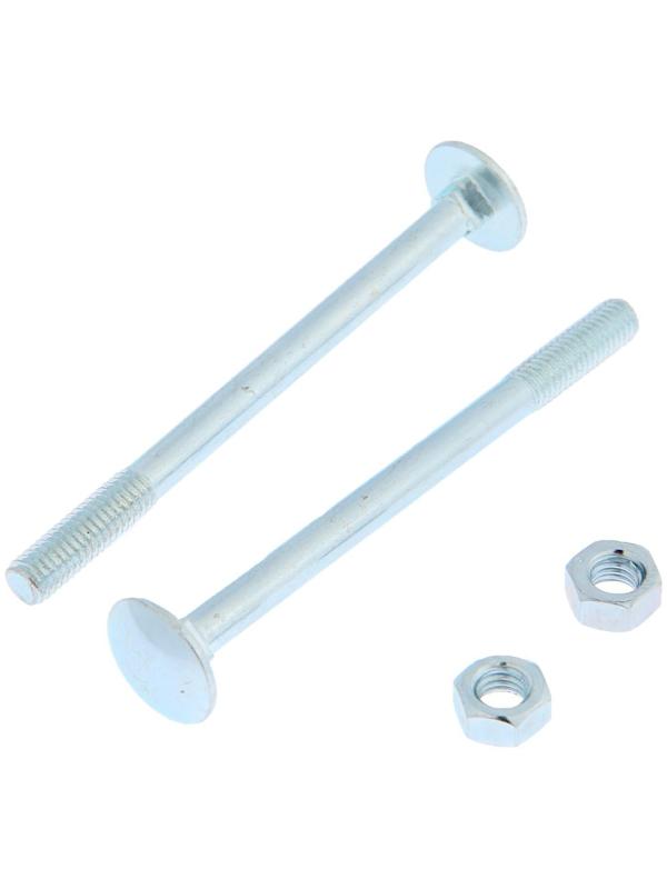 Болт мебельный ТУНДРА krep DIN603 6x80 с гайкой, цинк, 6 шт.