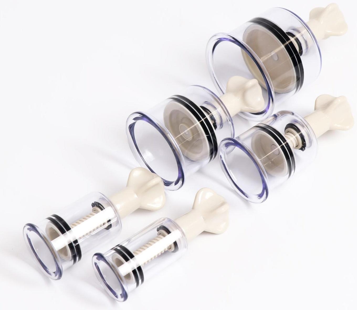 Банки акупункционного действия для вакуумного массажа с вентилем, набор 5 шт.