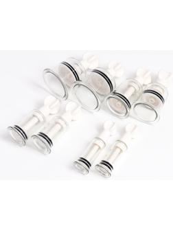 Банки акупункционного действия для вакуумного массажа с вентилем, набор 8 шт.