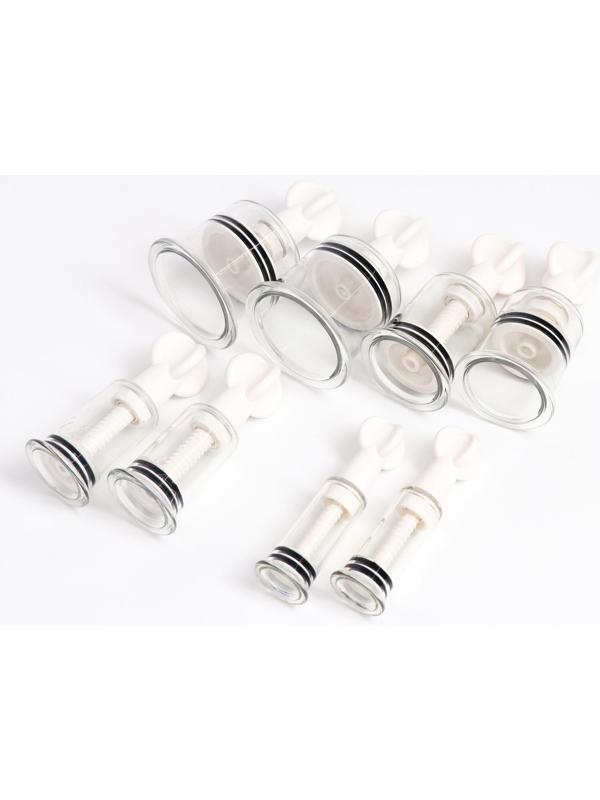 Банки акупункционного действия для вакуумного массажа с вентилем, набор 8 шт.