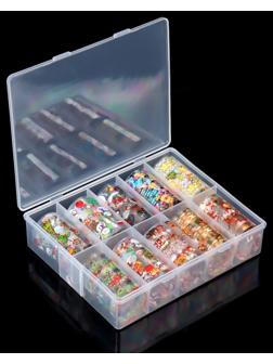 Набор переводной фольги для дизайна ногтей «Новогоднее ассорти», 4 × 50 см, 10 шт, в пластиковом органайзере