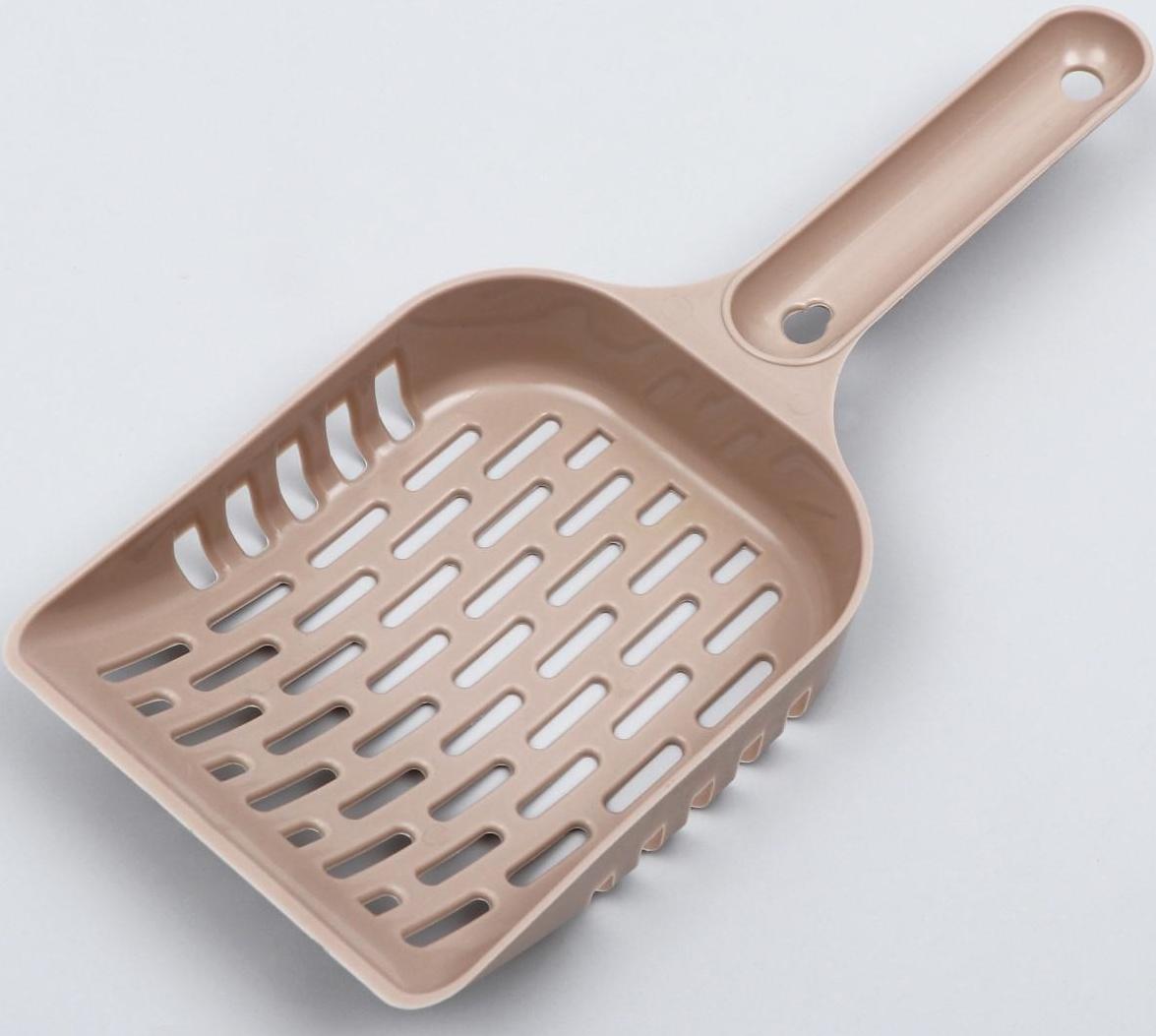 Совок для уборки кошачьего туалета, бежевый