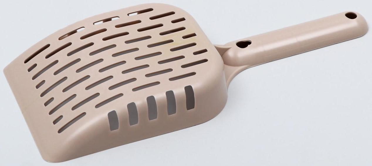 Совок для уборки кошачьего туалета, бежевый