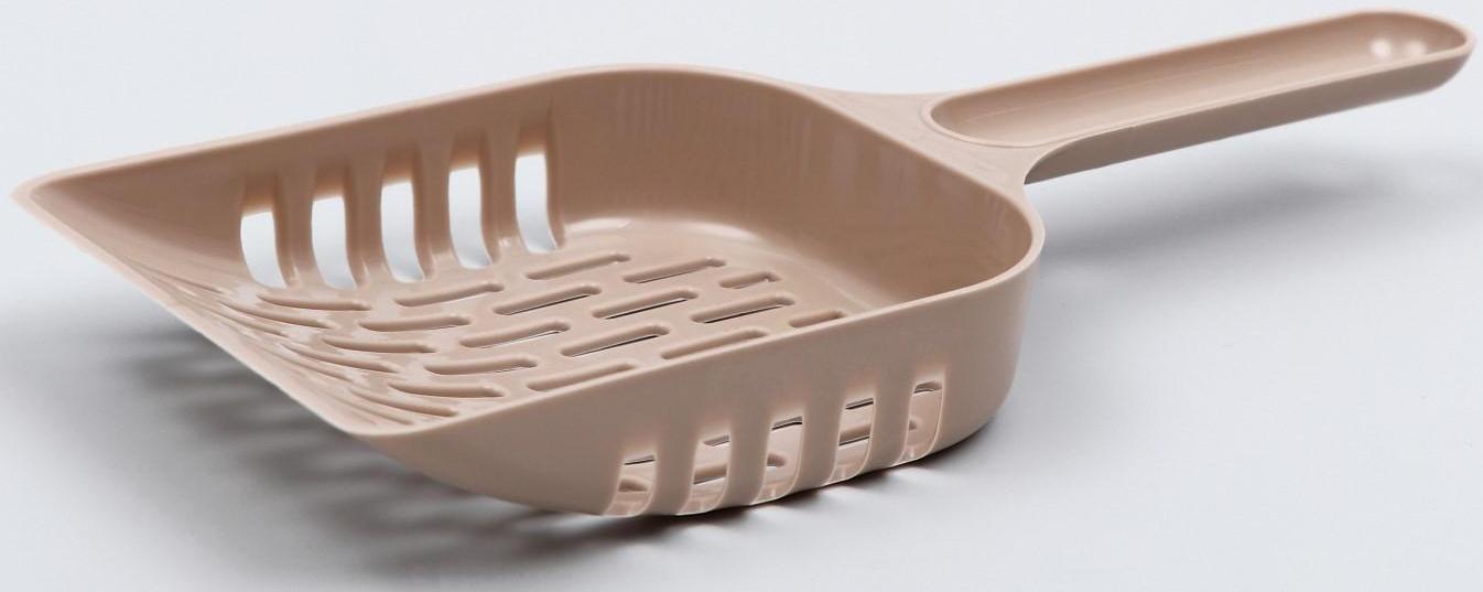 Совок для уборки кошачьего туалета, бежевый