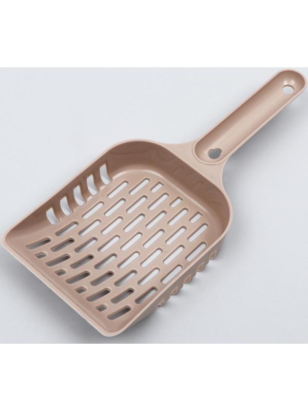 Совок для уборки кошачьего туалета, бежевый