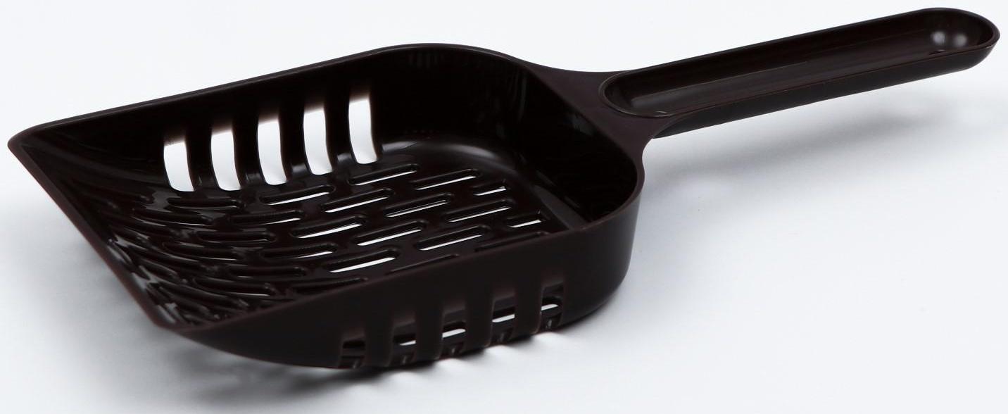 Совок для уборки кошачьего туалета, шоколадный