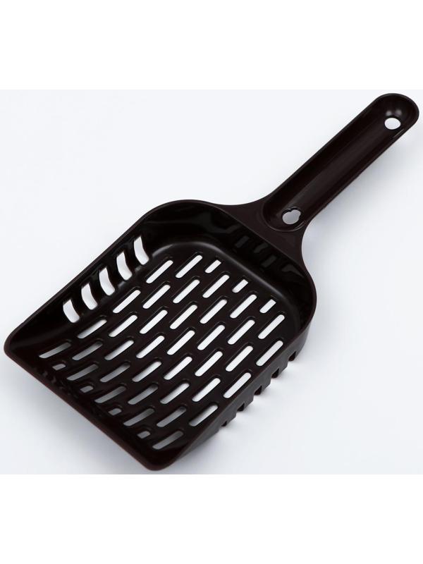 Совок для уборки кошачьего туалета, шоколадный