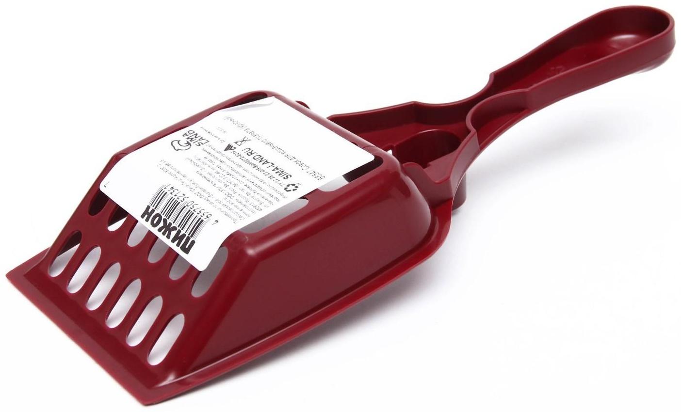 Совок для кошачьего туалета 22,5 x 9,5 x 4 см, красный