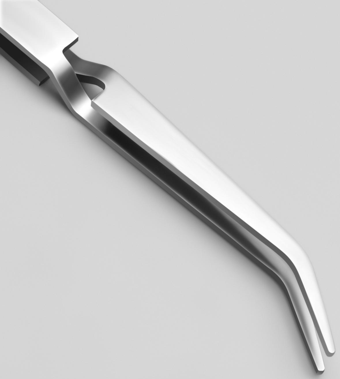 Пинцет-шабер для наращивания ногтей, 16,5 см, цвет серебристый