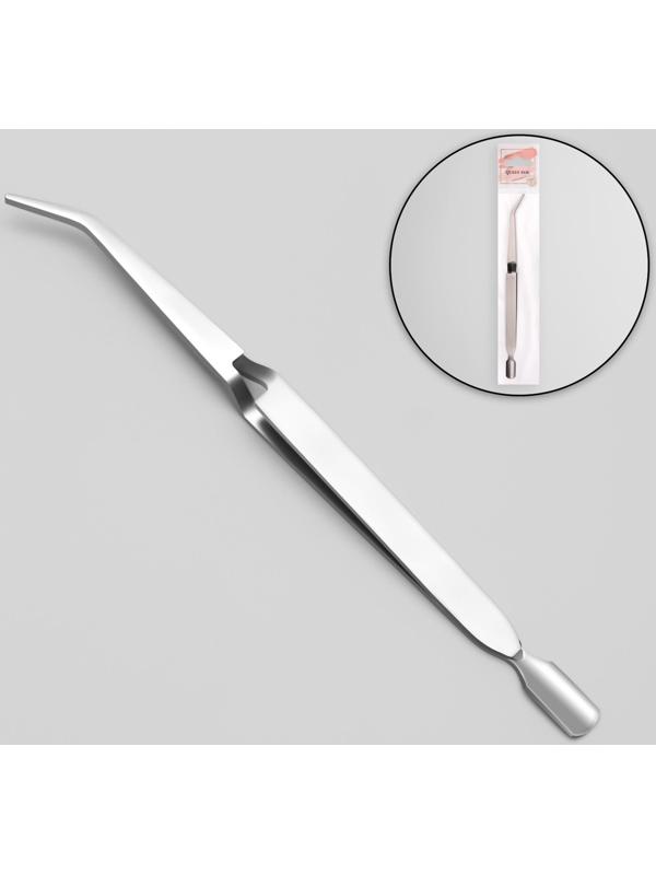 Пинцет-шабер для наращивания ногтей, 16,5 см, цвет серебристый