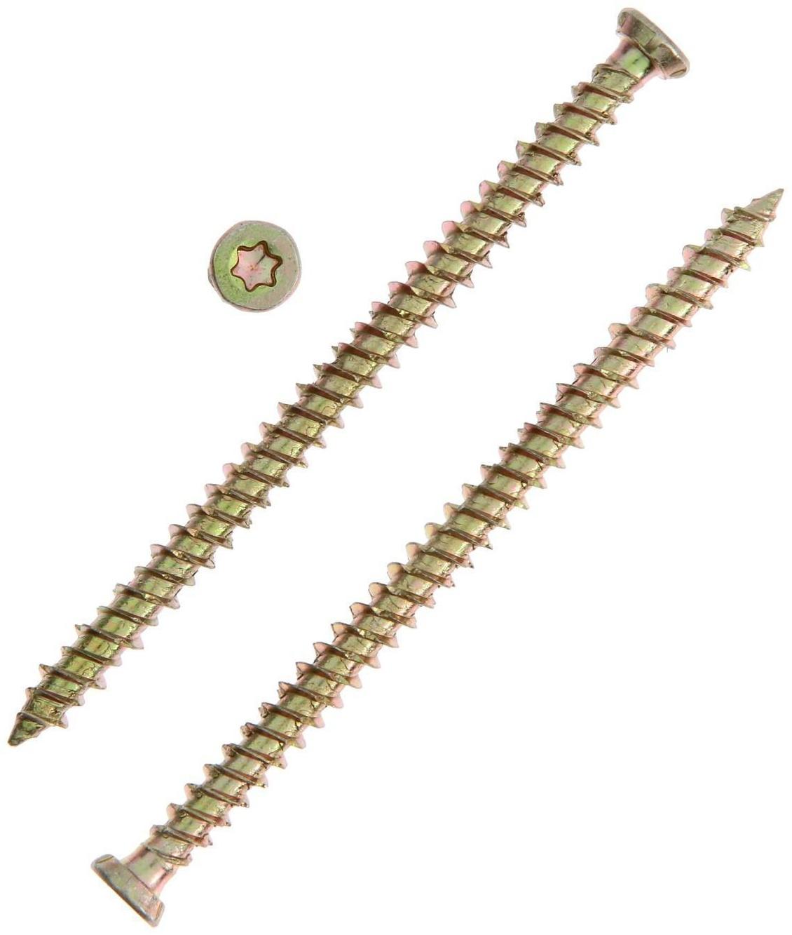 Шуруп по бетону ТУНДРА krep, 7.5x112 мм, желтый цинк, 20 шт.