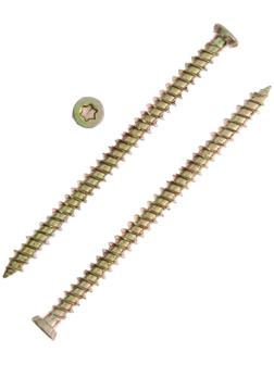 Шуруп по бетону ТУНДРА krep, 7.5x112 мм, желтый цинк, 20 шт.