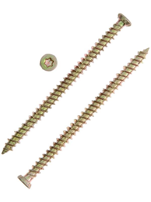 Шуруп по бетону ТУНДРА krep, 7.5x112 мм, желтый цинк, 20 шт.