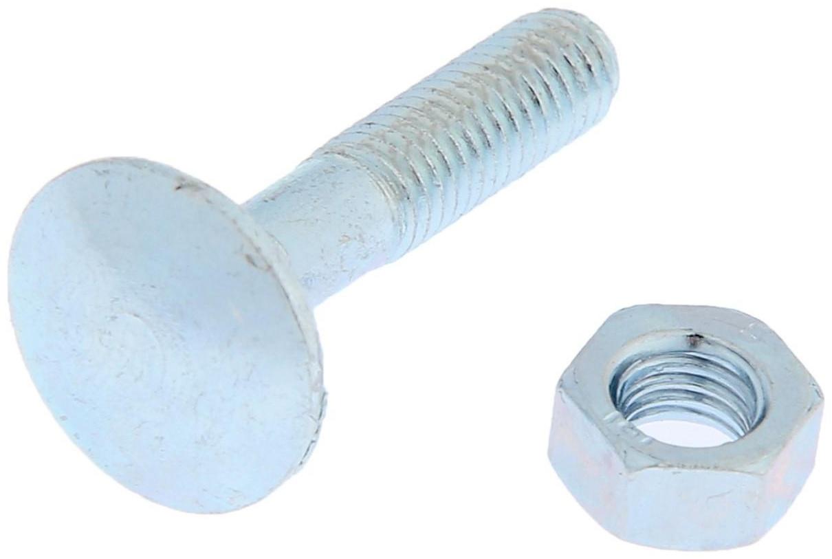 Болт мебельный ТУНДРА krep DIN603 6x30 с гайкой, цинк, 10 шт.
