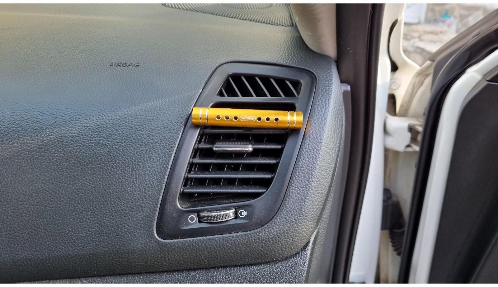 Ароматизатор в дефлектор Grand Caratt, металл, 8 см, апельсин, золотой