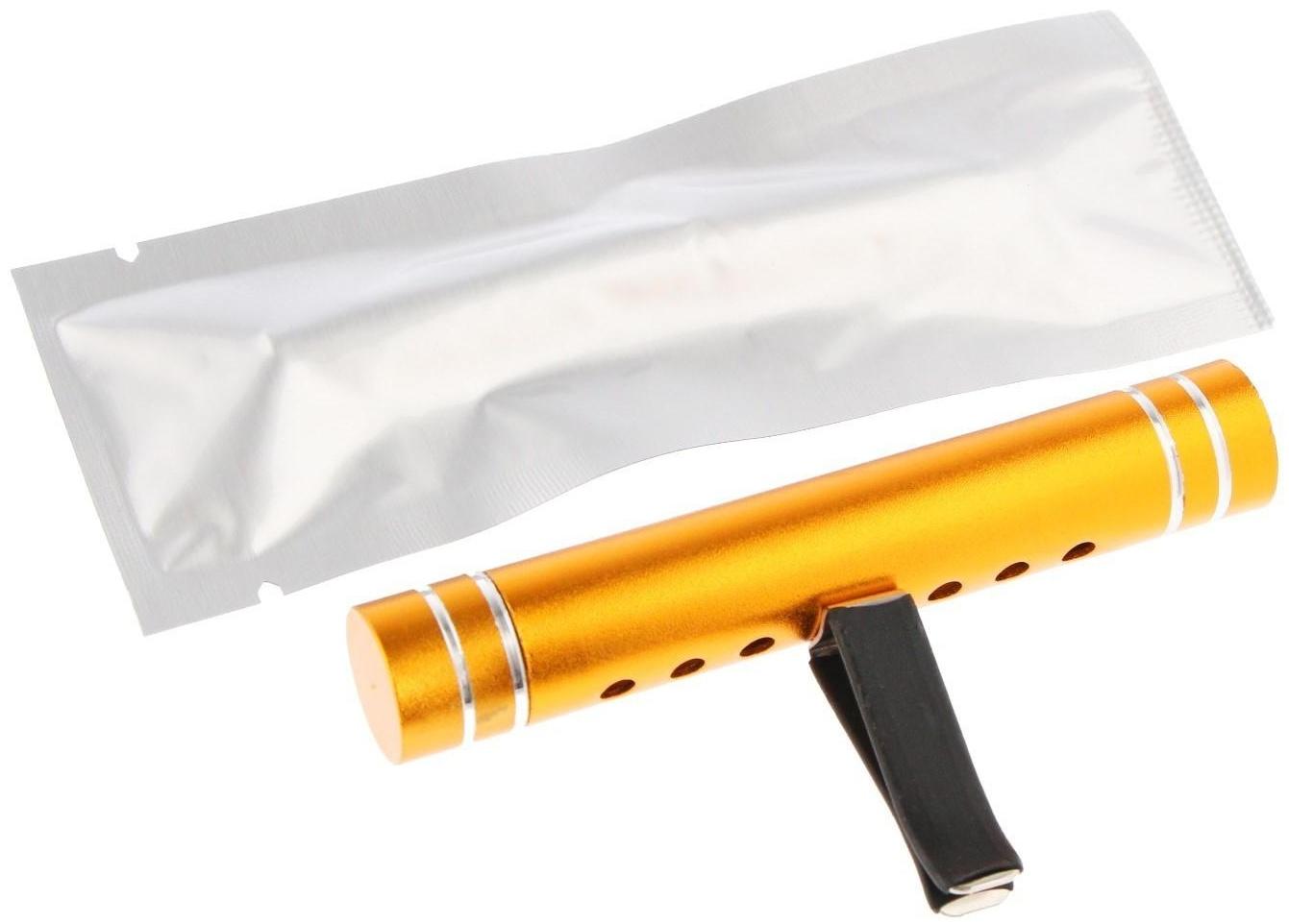 Ароматизатор в дефлектор Grand Caratt, металл, 8 см, апельсин, золотой