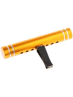 Ароматизатор в дефлектор Grand Caratt, металл, 8 см, апельсин, золотой