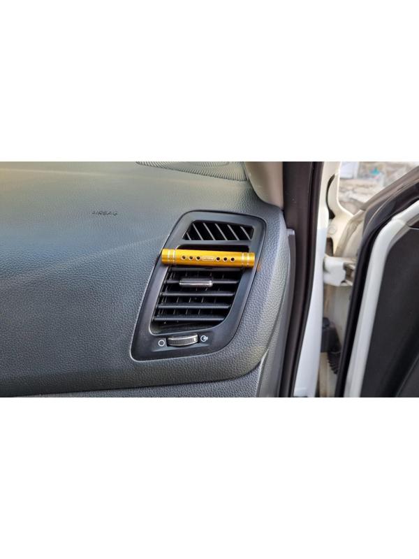 Ароматизатор в дефлектор Grand Caratt, металл, 8 см, апельсин, золотой