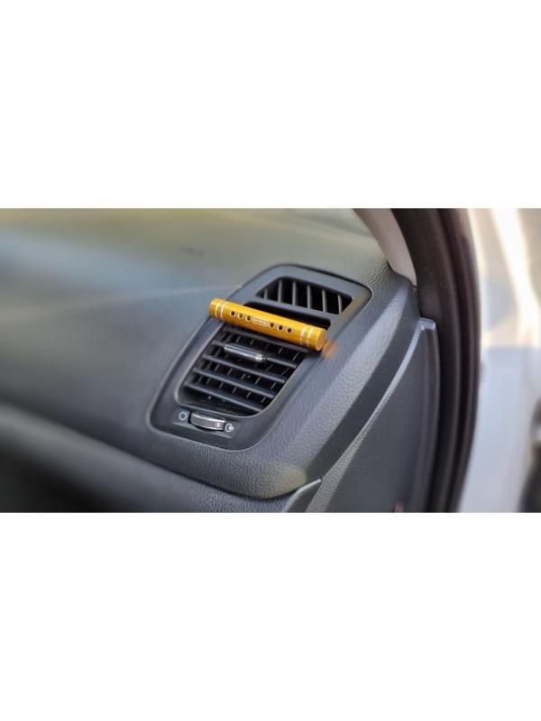 Ароматизатор в дефлектор Grand Caratt, металл, 8 см, апельсин, золотой