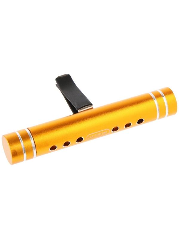 Ароматизатор в дефлектор Grand Caratt, металл, 8 см, апельсин, золотой