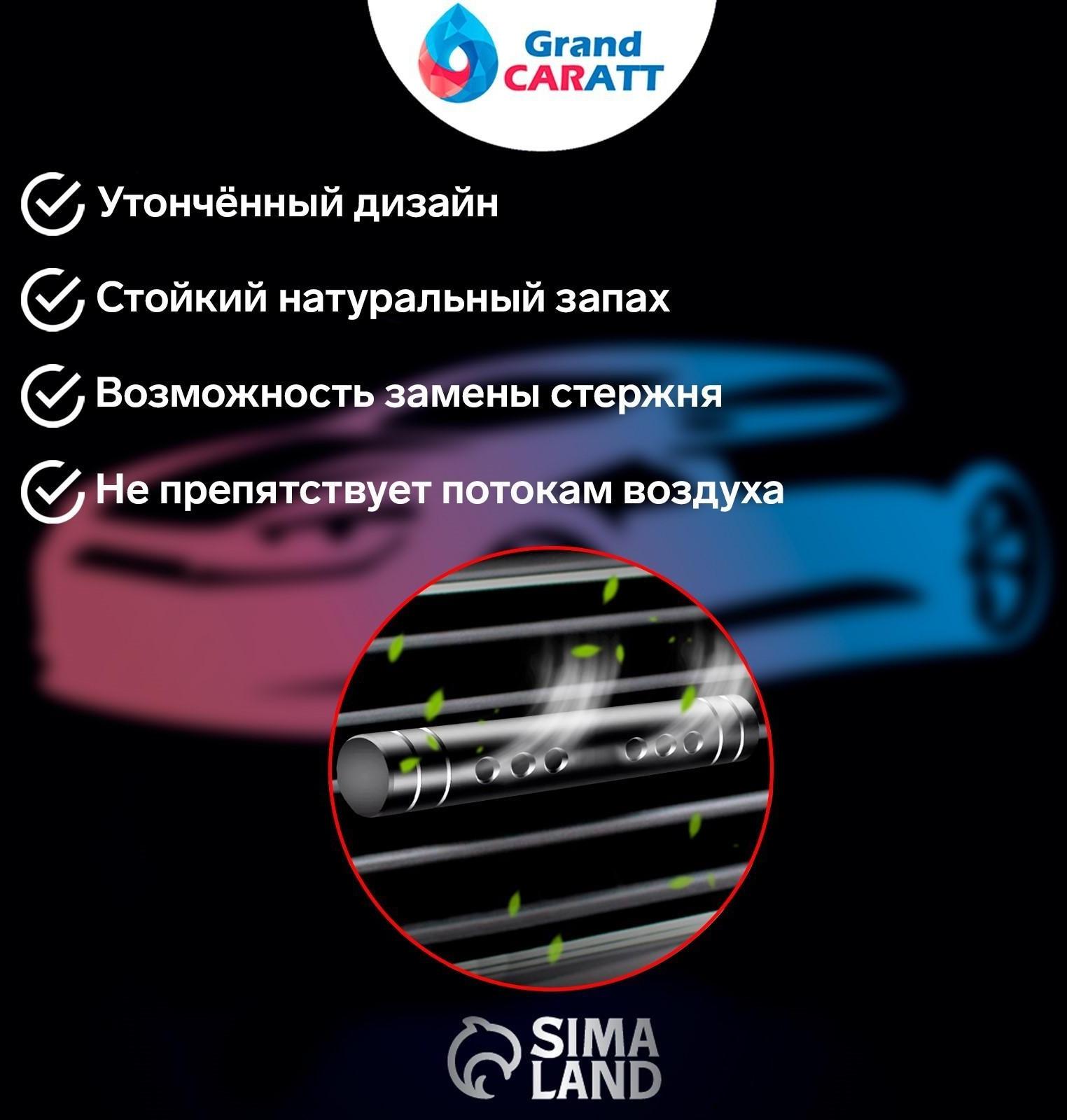 Ароматизатор в дефлектор Grand Caratt, металл, 8 см, лимон, черный