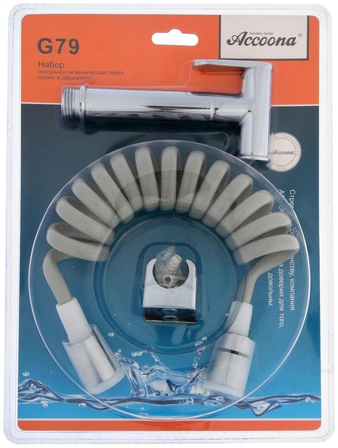 Набор для гигиенического душа (лейка, шланг и держатель) Accoona G79