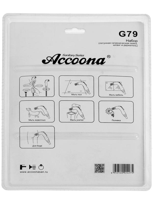 Набор для гигиенического душа (лейка, шланг и держатель) Accoona G79