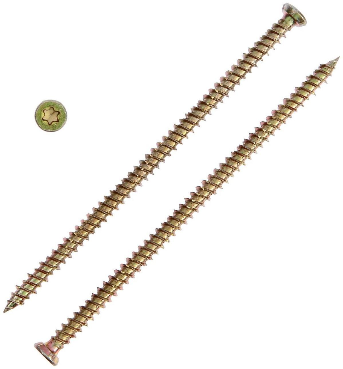 Шуруп по бетону ТУНДРА krep, 7.5x152 мм, желтый цинк, 20 шт.