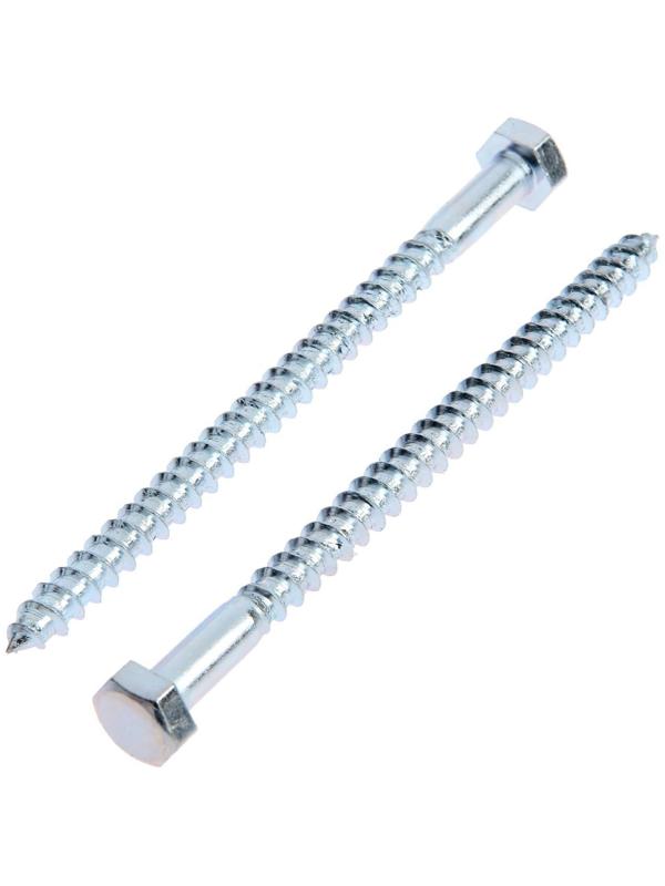 Болт сантехнический ТУНДРА krep DIN571 8x120 мм, цинк, 2 шт.