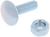 Болт мебельный ТУНДРА krep DIN603 6x20 с гайкой, цинк, 10 шт.