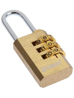 Замок навесной кодовый ТУНДРА ZK009, медь