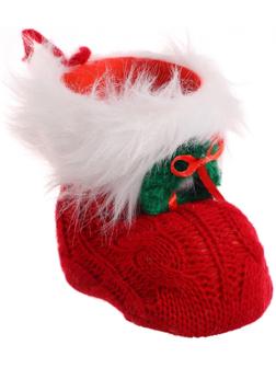 Конфетница «Сапожок», с новогодним венком, цвета МИКС