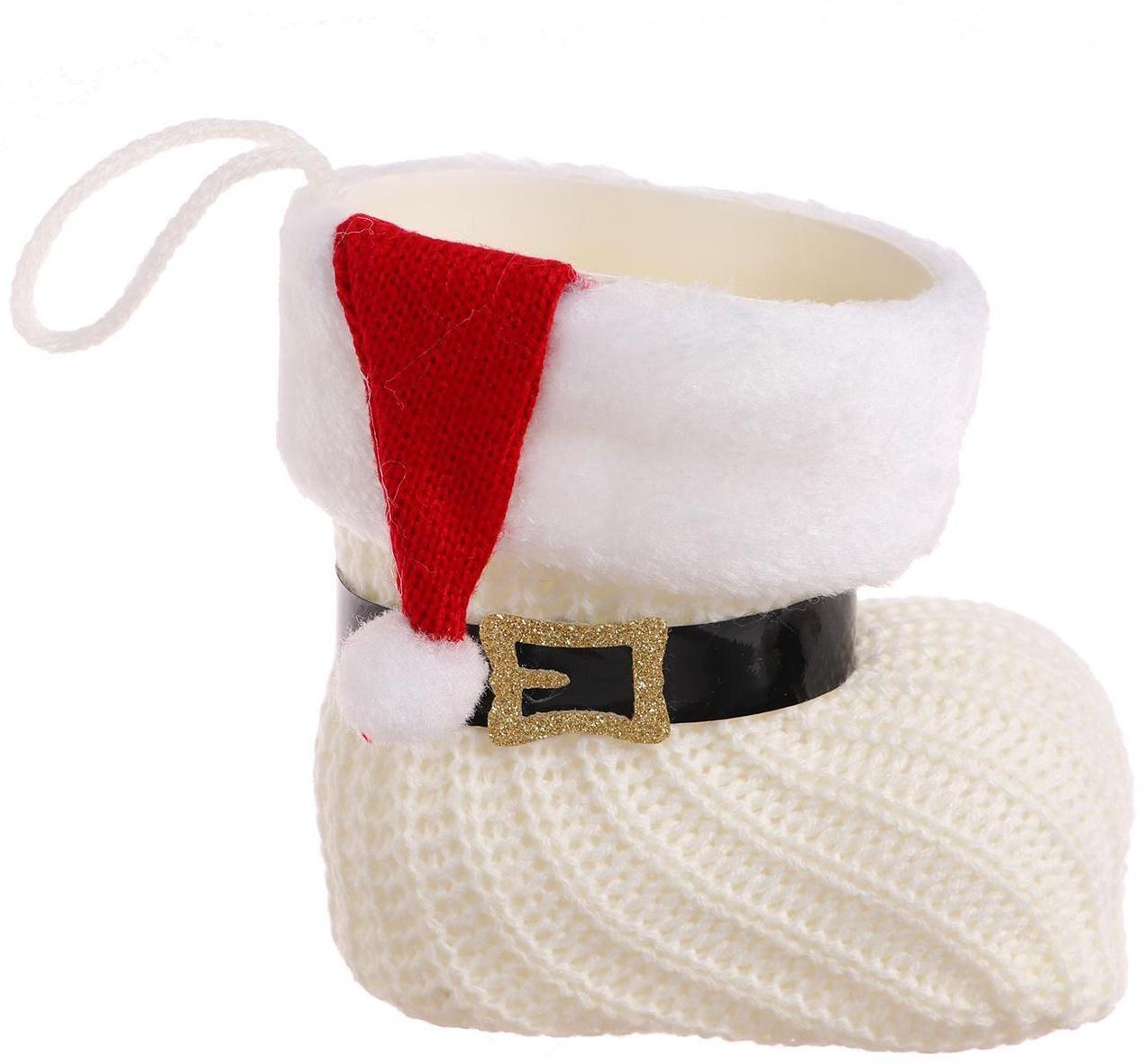 Конфетница «Сапожок», с красным колпаком