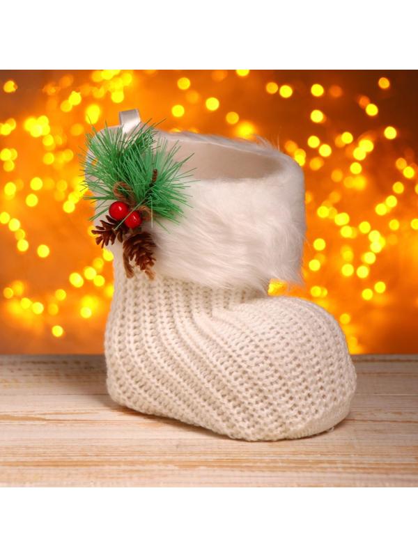 Конфетница «Сапожок», со снежинкой