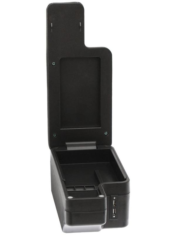 Подлокотник универсальный, 5 USB, провод USB 1 м, кожа PU, черный