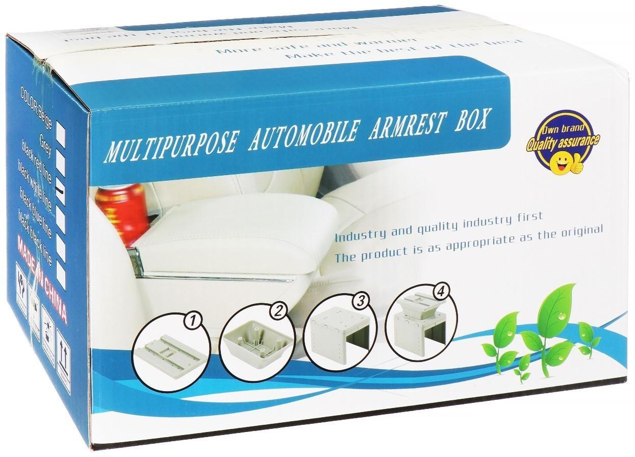 Подлокотник универсальный, 7 USB, провод USB 1 м, кожа PU, черный