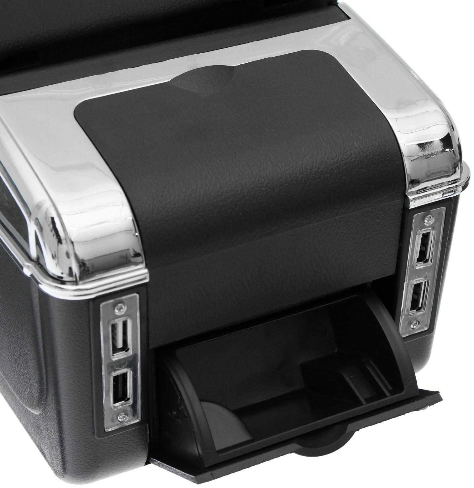 Подлокотник универсальный, 7 USB, провод USB 1 м, кожа PU, черный